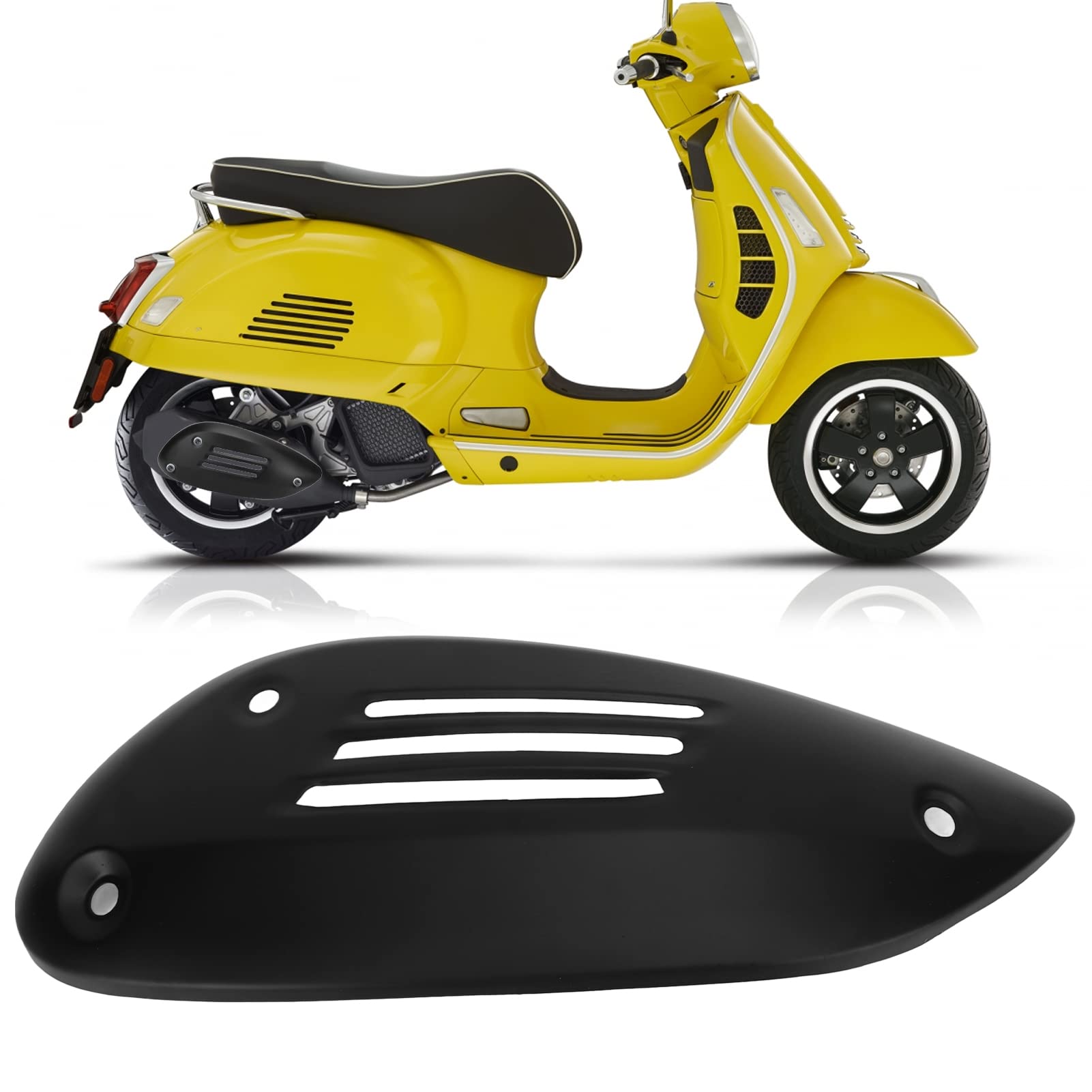 Osłona rury wydechowej motocykla Tłumik ze stali nierdzewnej Osłona termiczna dla GTS 125 250 300 GTV (Czarny)