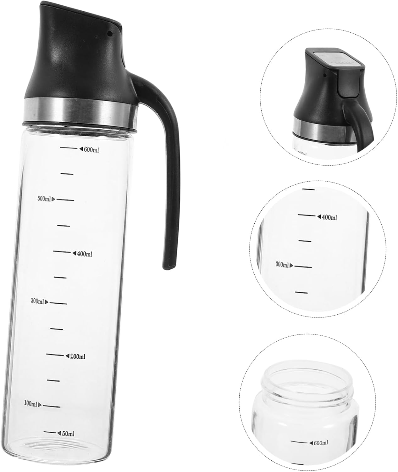 VOSAREA Oil Dispenser Bottle Spray Glass Oil Bottle Vinegar Dispenser Leak Scale