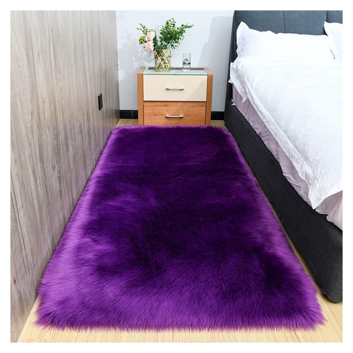 Tapis de salon doux violet pour réchauffer les sols froids
