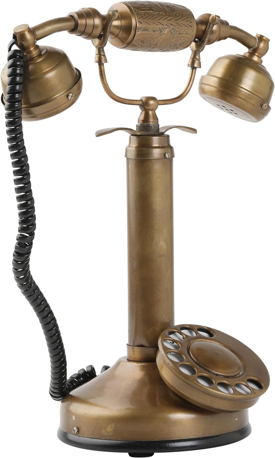 Modern Look Old Retro Candlestick Ornamental Phone Handmade Replica Retro Rotary Dial Telephone