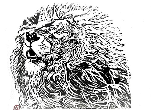 Linocut lion : transformez vos dessous de verre banals avec cette gravure de table originale
