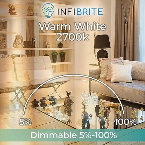 Miniatura 10 de INFIBRITE Kit de luces LED empotrables de 4 pulgadas, 6000 K, color blanco transparente, 9 W, 750 lúmenes, serie elegante (incluye conector E26),