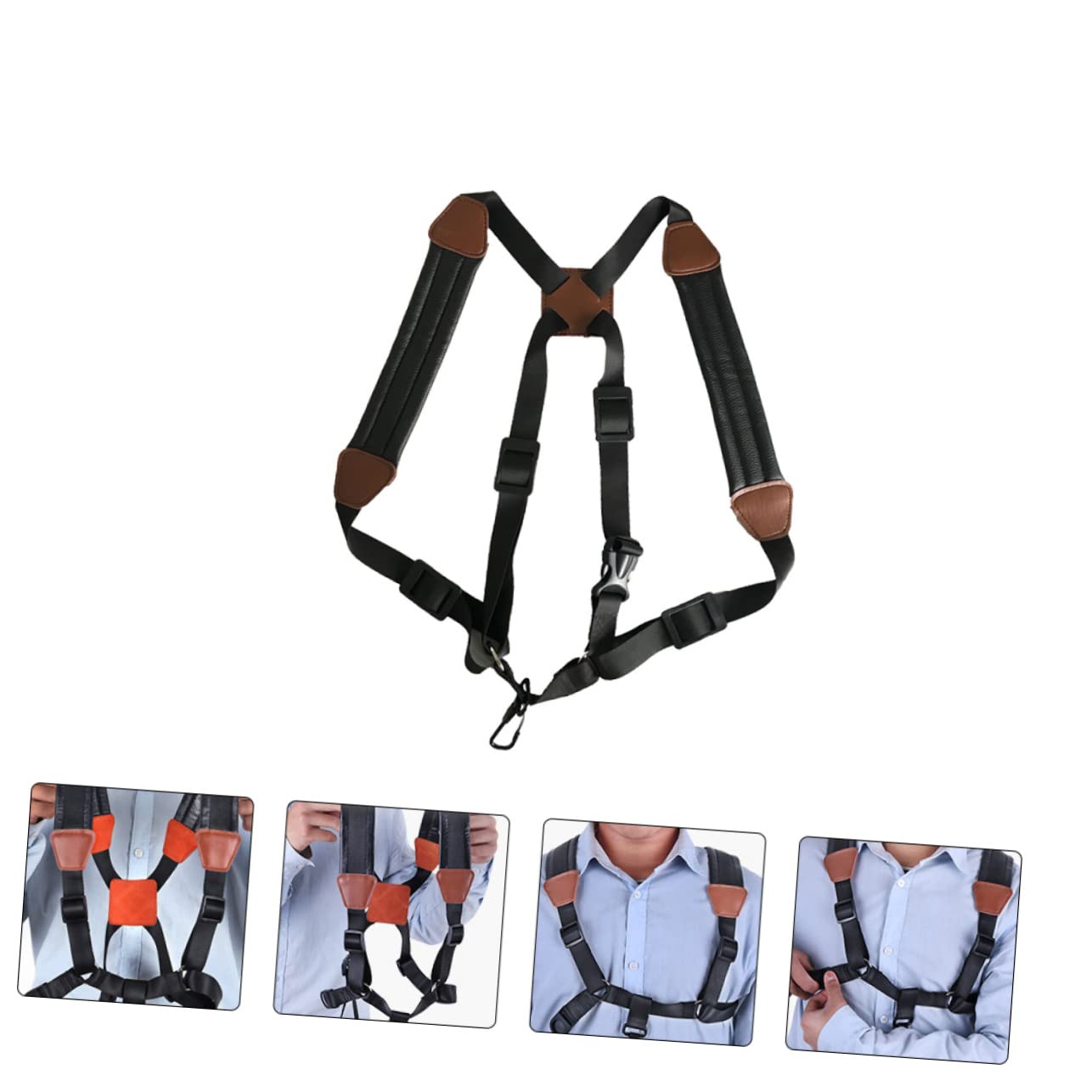 Abaodam 2pezzi Cintura Per Saxofono Con Doppia Spalla Comodo Per Adulto e Design Ergonomico Per Evitare Dolori Materiali Resistenti e Sicuri