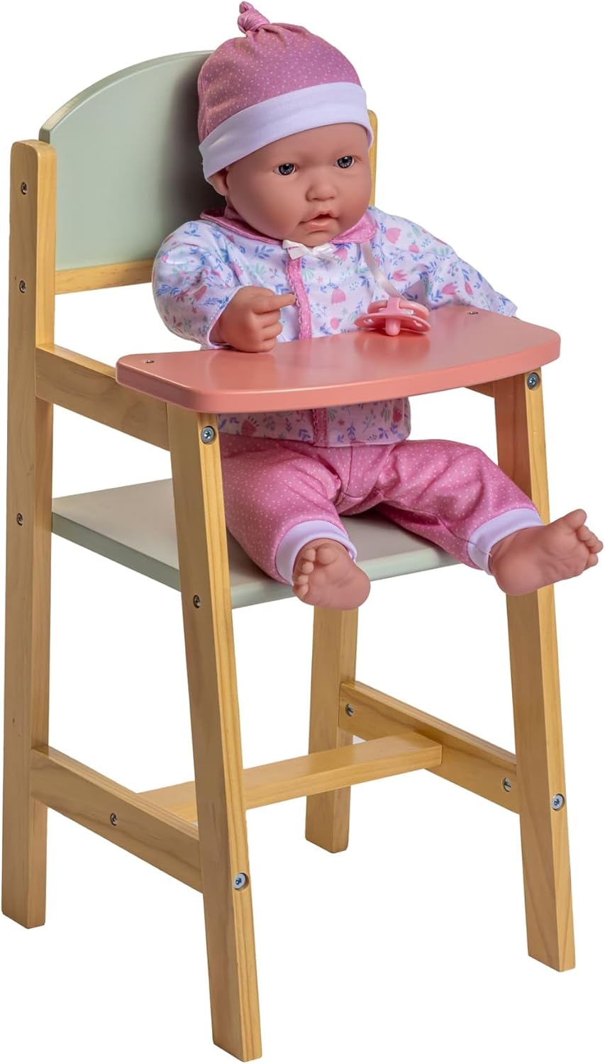 JC Toys Parfait Collection | Deluxe Wooden Doll Toy High Chair | for Dolls and Stuffed Animals up to 20" | Ages 3+ | Twiggly Toys
