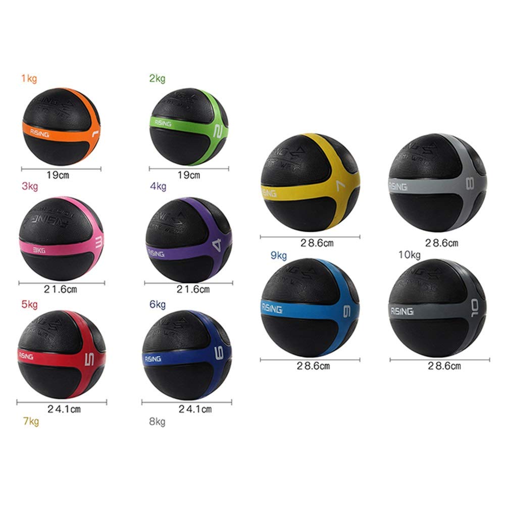 Medizinbälle Farbige Gummi Medizinball, Hohe Elastische Gymnastikball, Sportstudio Im Haus Muskelkrafttraining, 1kg, 2kg, 3kg, 4kg, 5kg, 6kg, 7kg, 8kg, 9kg, 10kg (Size : 4kg/8.8lb)