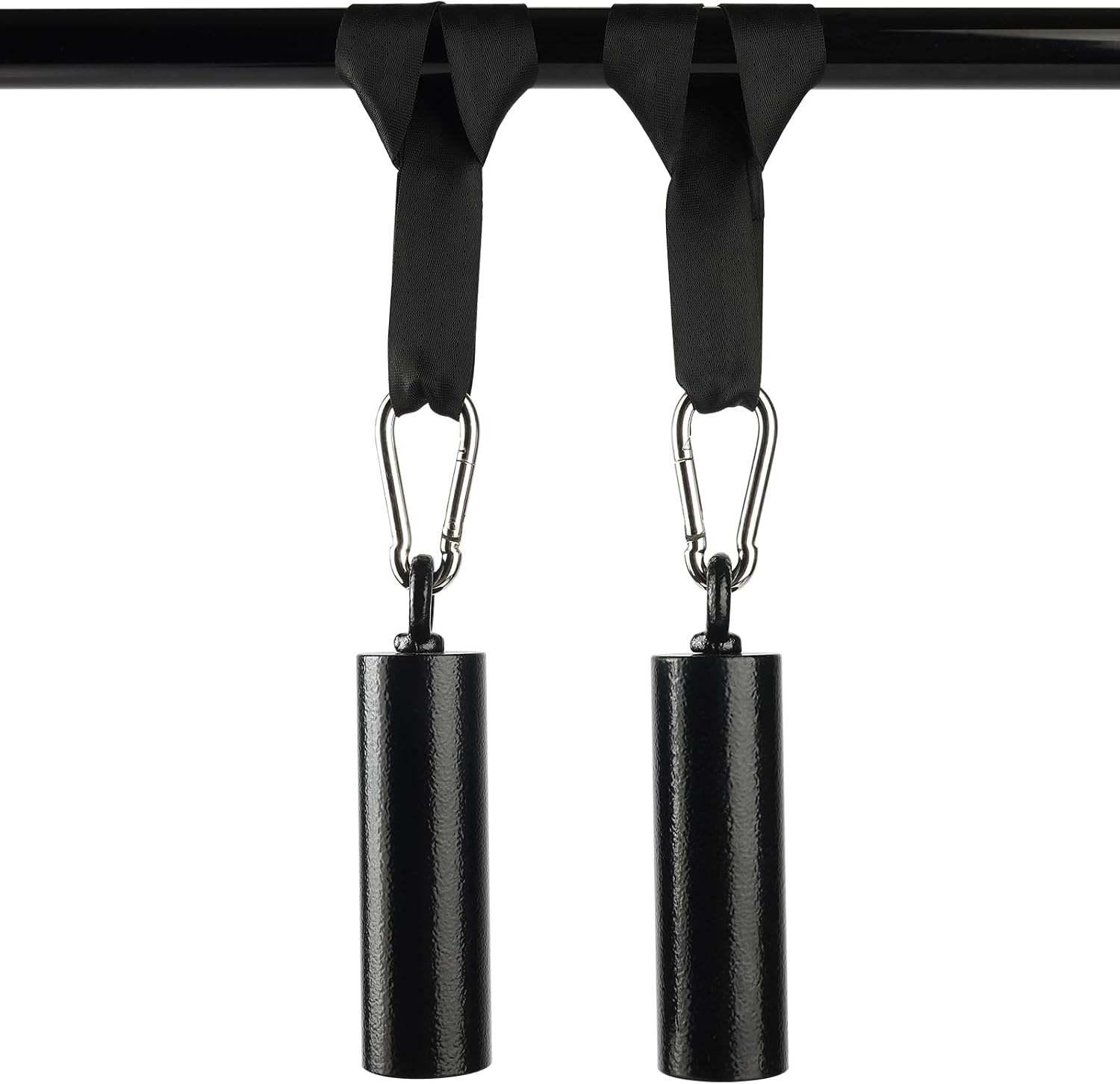 Non-Slip Iron Pull Up Grips and Cannonball Handles,3-Length Straps & Carabiners, Grip Strength Trainer for Pull-Up Bar, Dead Hangs, Forearm & Hand Training, Home Gym Gear