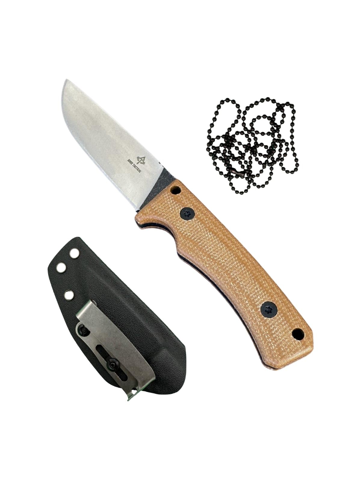 Fixed Blade, 3D Micarta Scales, EDC With Kydex Sheath, Ideal for Skinning, Survival, Camping, Hunting & Outdoors, Tactical Full Tang Knife