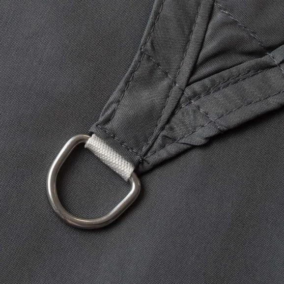 Voile d'ombrage rectangulaire haute résistance anthracite en toile polyester - 2