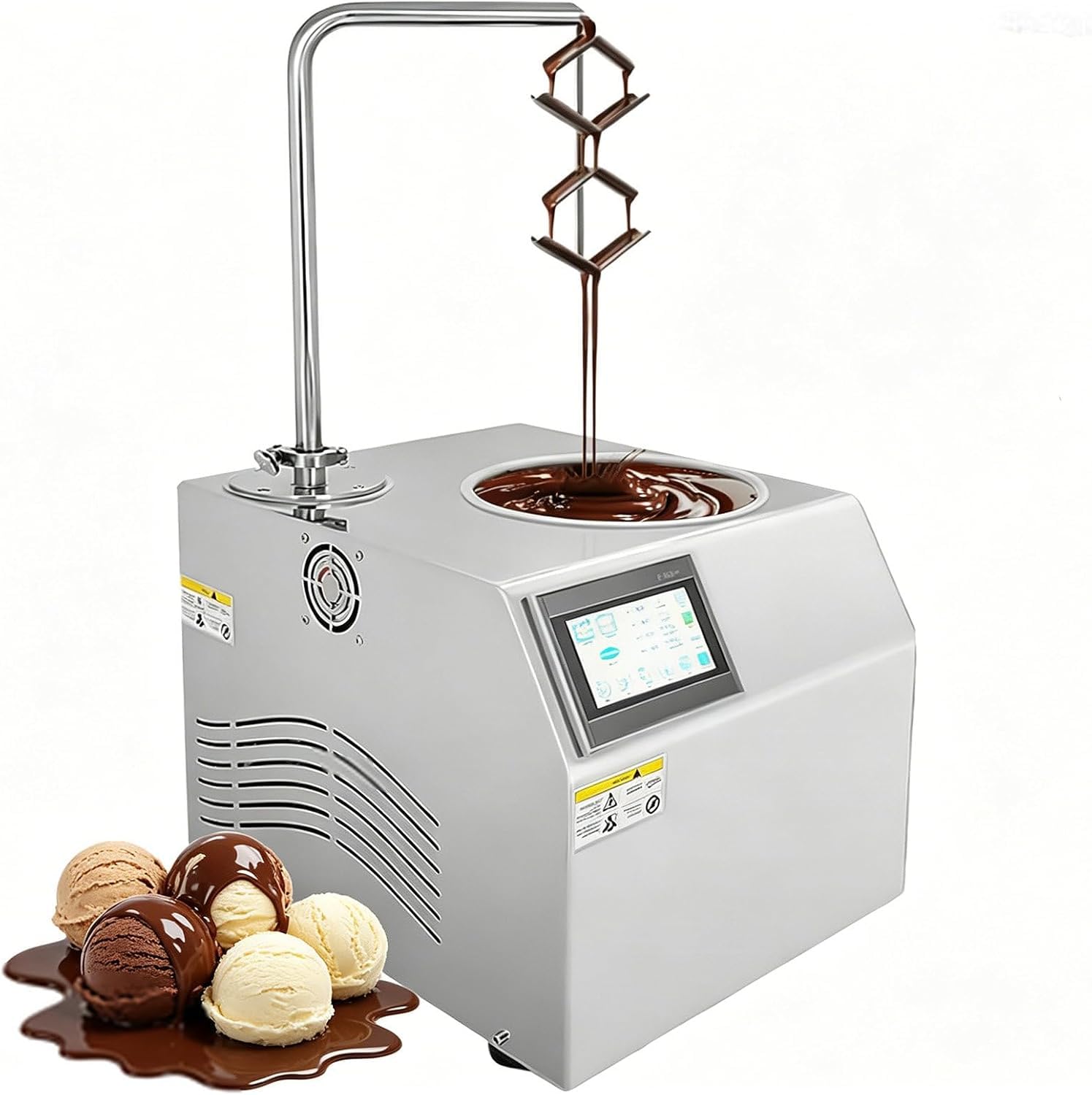XAXEURLKJ 5.5l Commercial Chocolate Tempering & Fountain With Dual-zone Temperature, 201 Stainless Steel, Easy Clean, For Chocolate Fountains, Baking