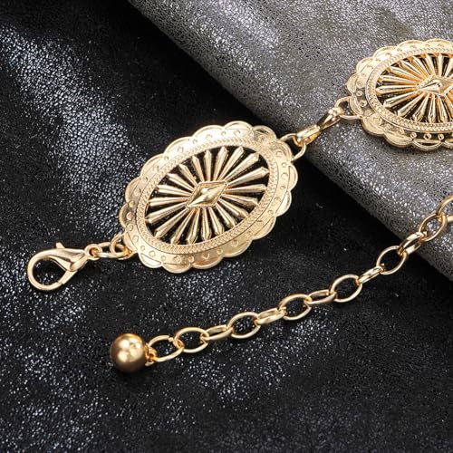 Image of Women's Concho Chain Belt Western Cowgirl Metal Waist Chain Belt for Dress