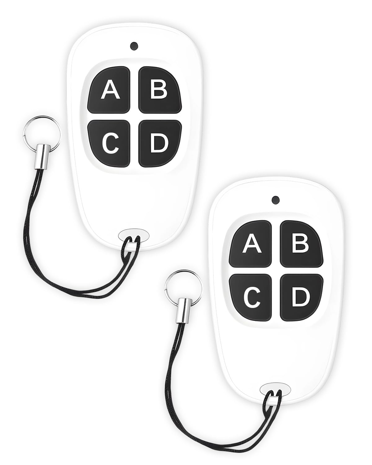 Telecomando Universale Cancello 433.92 MHz 2 Pezzi Clonazione Garage Porta Telecomando Chiavi a Quattro Canali Codice Fisso Bip 50M Lunga Distanza Duplicatore Senza Fili Clonazione