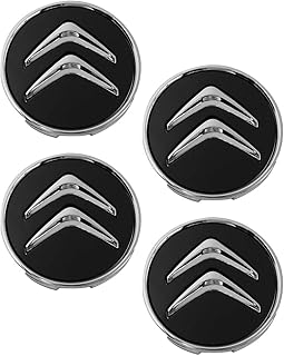 ZEXIJOW Lot de 4 enjoliveurs de roue noirs,Pour Citroën 60 mm C1 C3 C4 C5 C6 DS3,Enjoliveurs de roue en alliage,Bonne stabilité