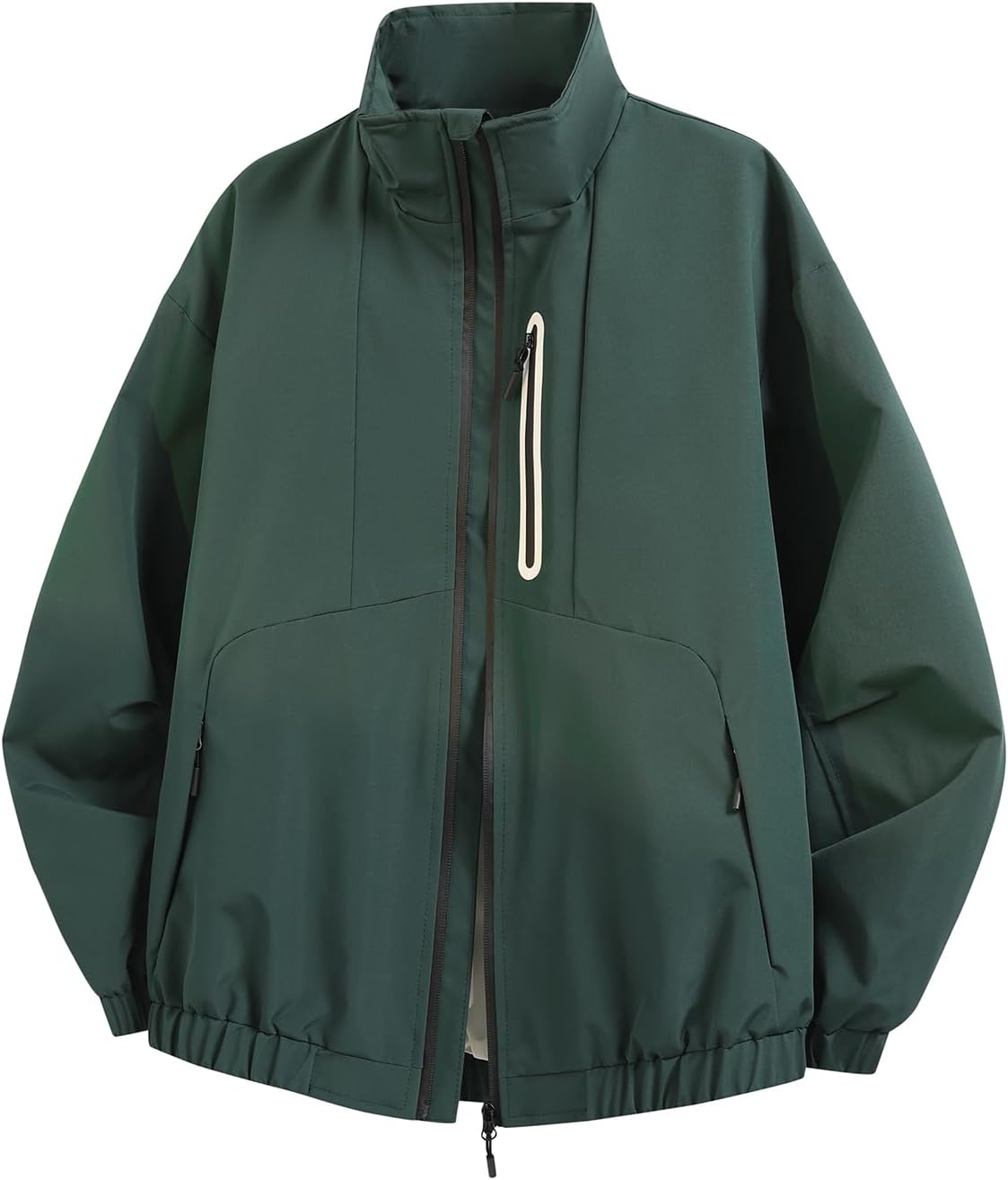 Men'S Windproof Hiking Jacket - Oxford Waterproof Fabric With Reflective Pockets