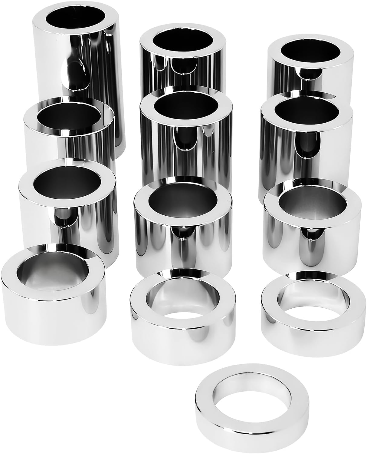 13 Pcs, 3/4" ID 1-1/8" OD Universal Wheel Axle Spacer Kit for Harley Touring Dyna Custom Bobbers Softail Touring Road king Street glide Electra glide Sportster 1200 883