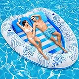Bloranda Large Pool Floats for Adults - Heart-Shaped Inflatable Tanning Pool Lounger Float | Inflata
