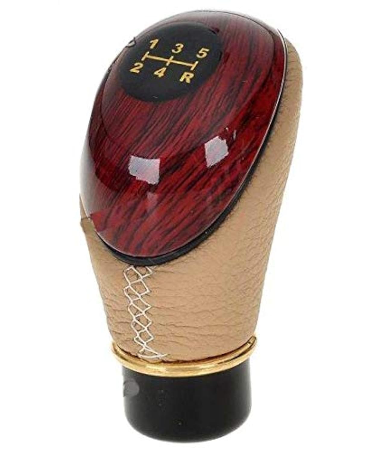 Kozdiko Leatherette Wooden Finished Gear Knob Beige Car Gear Shift knob for Mahindra Xylo-image-14
