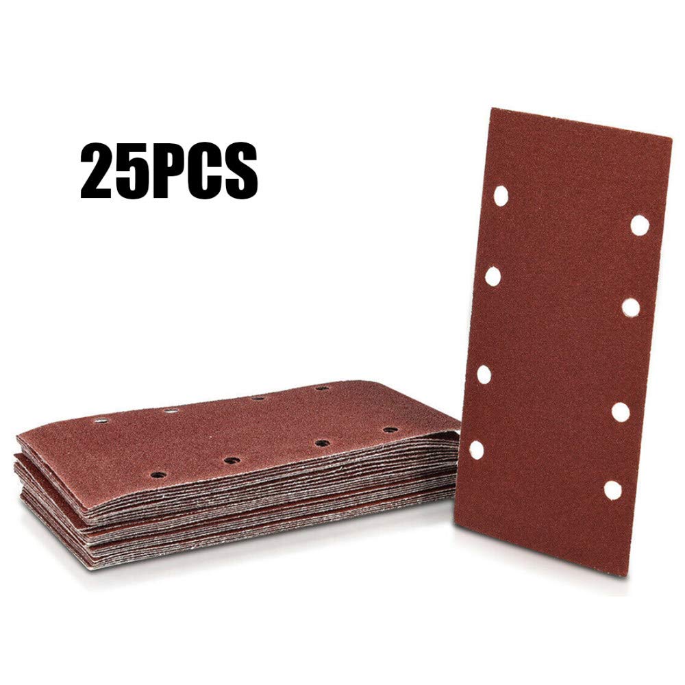 25 * papiers abrasifs 95 * 185mm 40,60,80,120grit pour ponceuses orbitales