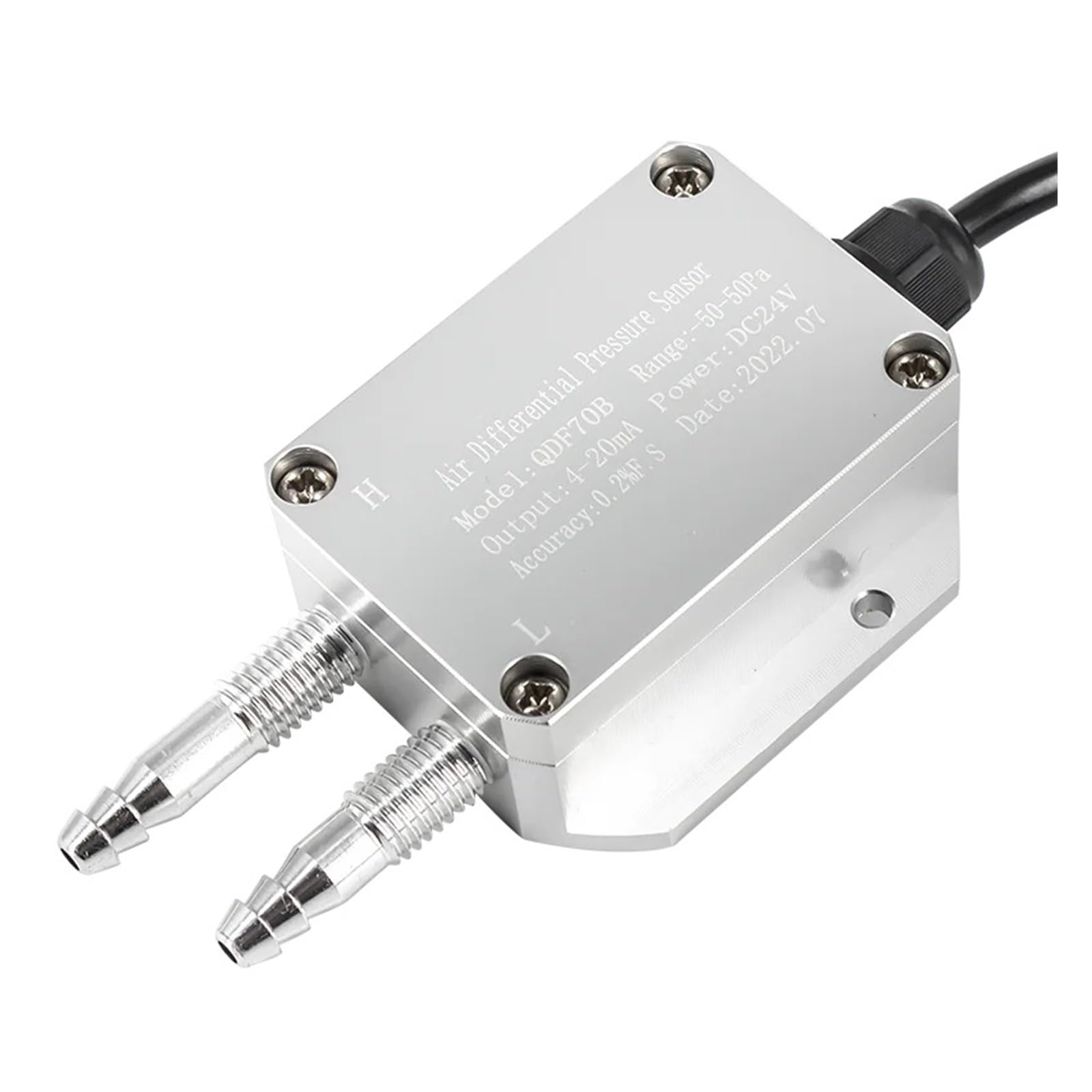 Sensor de presión diferencial de aire y viento, salida de 4-20 mA, transmisor de acoplamiento rápido de 5 Kpa, 10 Kpa (salida de 1 a 5 V, 0 a 1 Kpa)