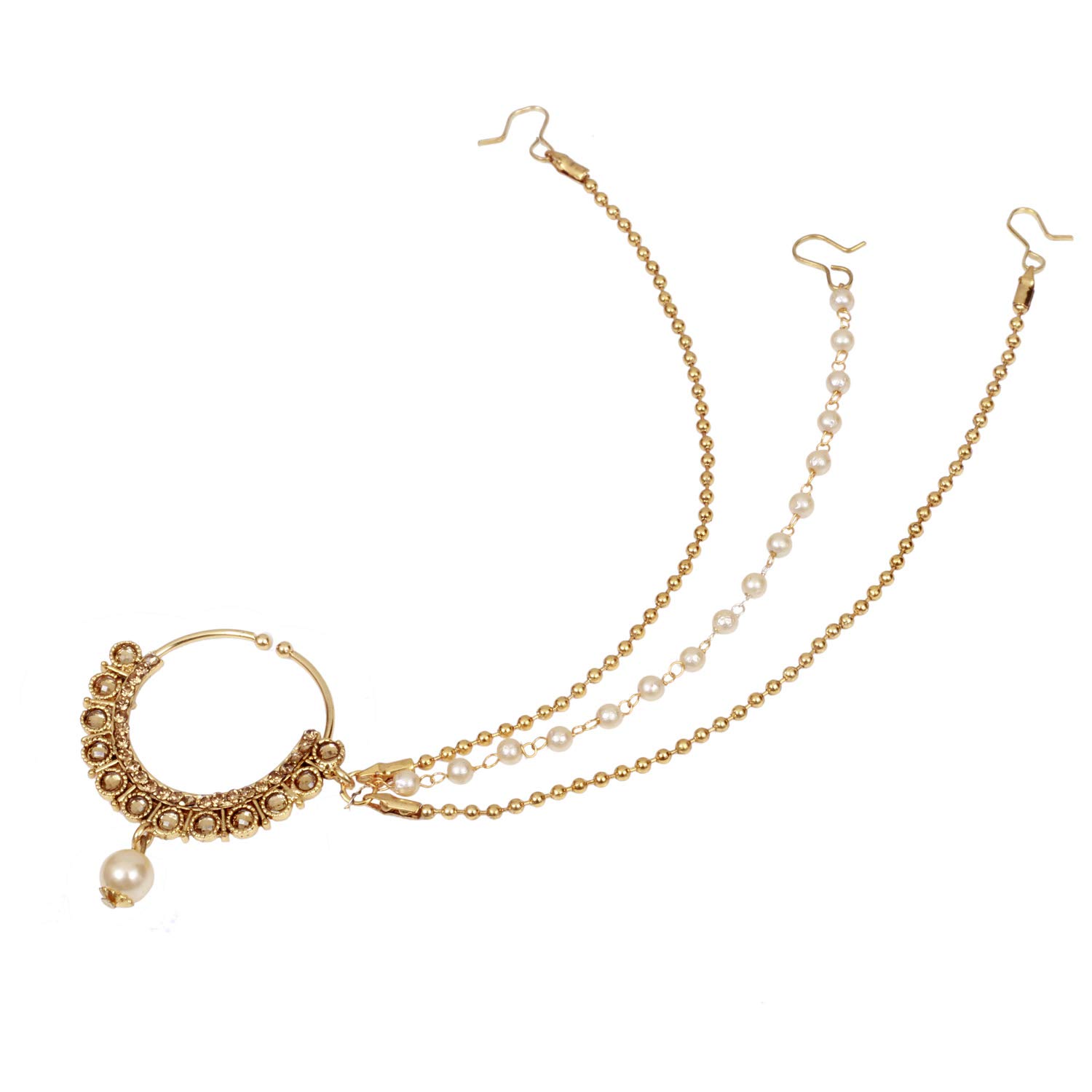 DAMANI Jewellery 18 K Gold Plated Trendy Fashion Wedding Suhag Nath for Girls & Women (B0CJTZY5DN) Amazon Price History, Amazon Price Tracker