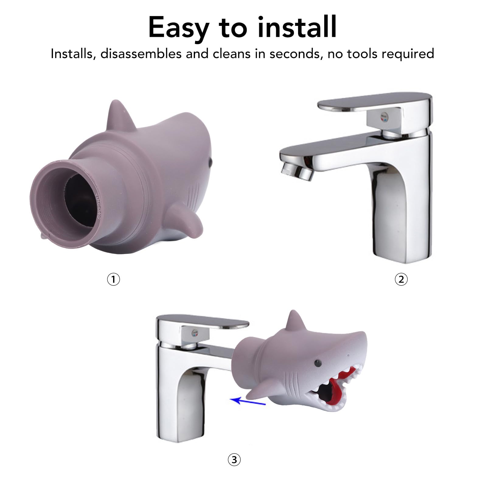 Prolunga Per Rubinetto A Forma Di Squalo Per Bambini | Facile Installazione | Senza BPA - Foto 7