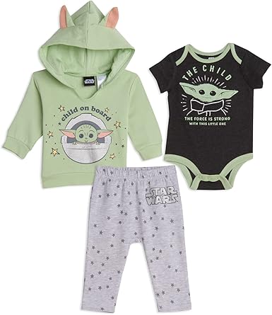 Star Wars Dress Up & Pretend Play,Fancy Dress,Kids & Toddlers Star Wars Baby Yoda The Mandalorian Baby Boys 3 Piece Layette Set