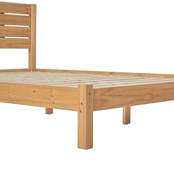 queenbee Walker Edison Mid-Century Modern Slatted Solid Wood Queen