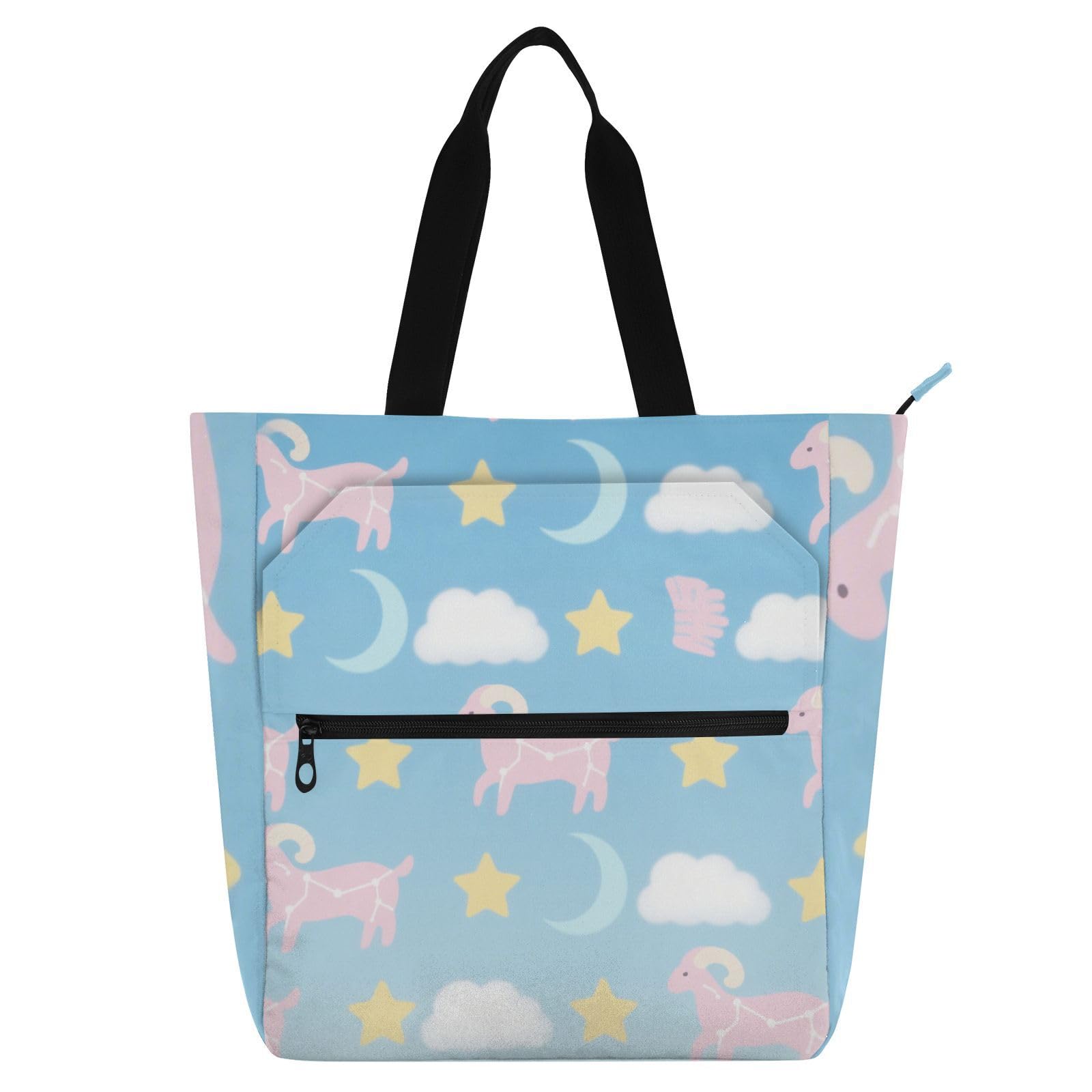 Bolsa de libros para niños con múltiples bolsillos y cabra 8