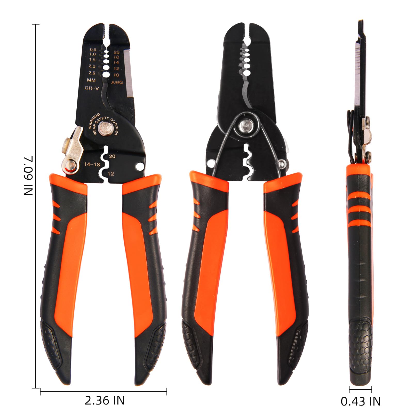 Wire Stripper 3-rd Generation Wire Strippers or Crimping Tool 5-IN-1 Wire Crimper or Cutter 10-20 AWG Electric Wire — view 3