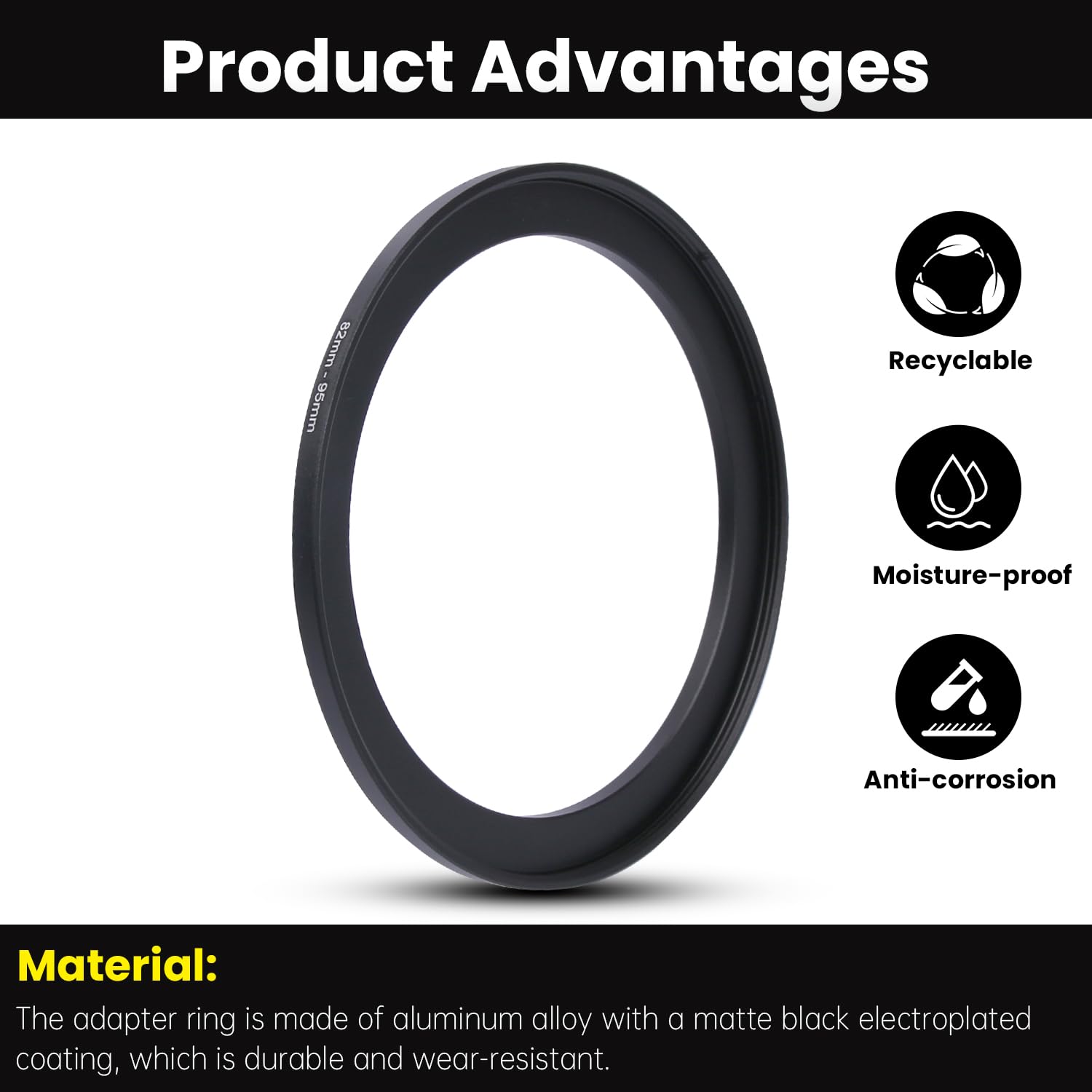 Step Up Lens Filter Adapter Ring, Aluminium Metal Step Up Ring Adapter, voor UV CPL ND Close Up Camera Lens (77-82mm Step Up Lens Filter Adapter Ring, Aluminium Metal Step Up Ring Adapter, voor UV CPL ND Close Up Camera Lens (77-82mm