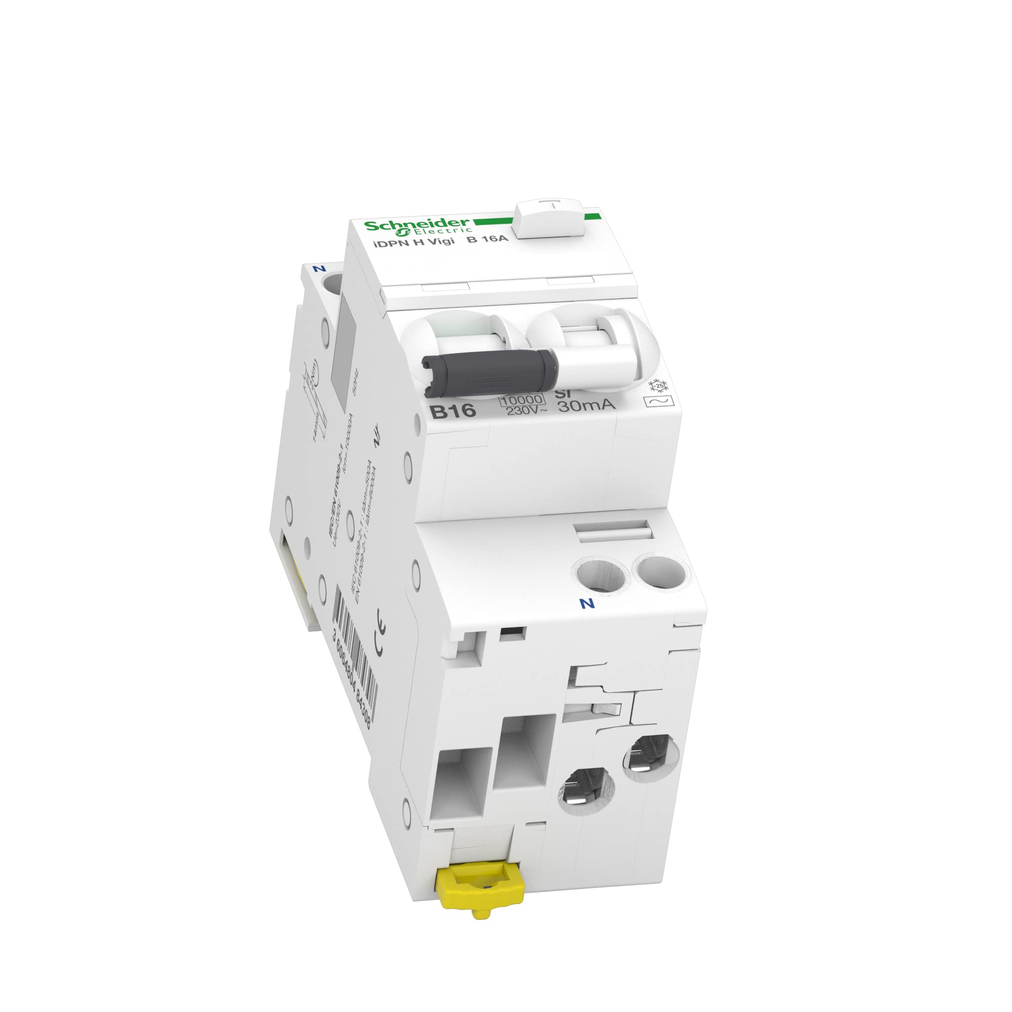 Schneider Electric FI-/Leitungsschutzschalter Acti9 iSPN H Vigi, 1-polig+N, 16A, 30mA, B-Charakteritsik, Typ A, 10kA, Artikelnummer A9D07616