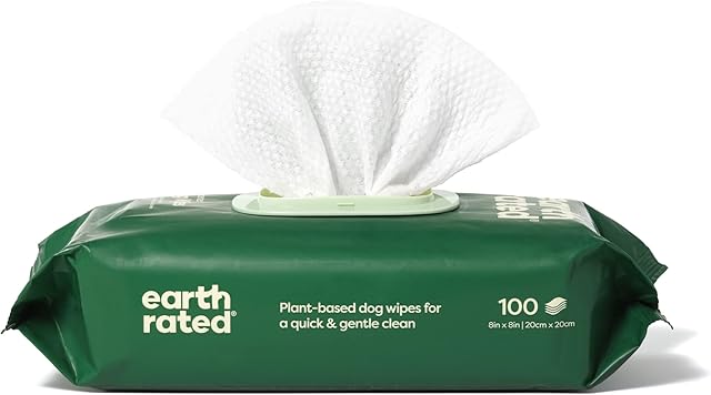Earth Rated Julia Bezzapachowe Chusteczki do Pielęgnacji Psów, Zielony, 100 Sztuk
