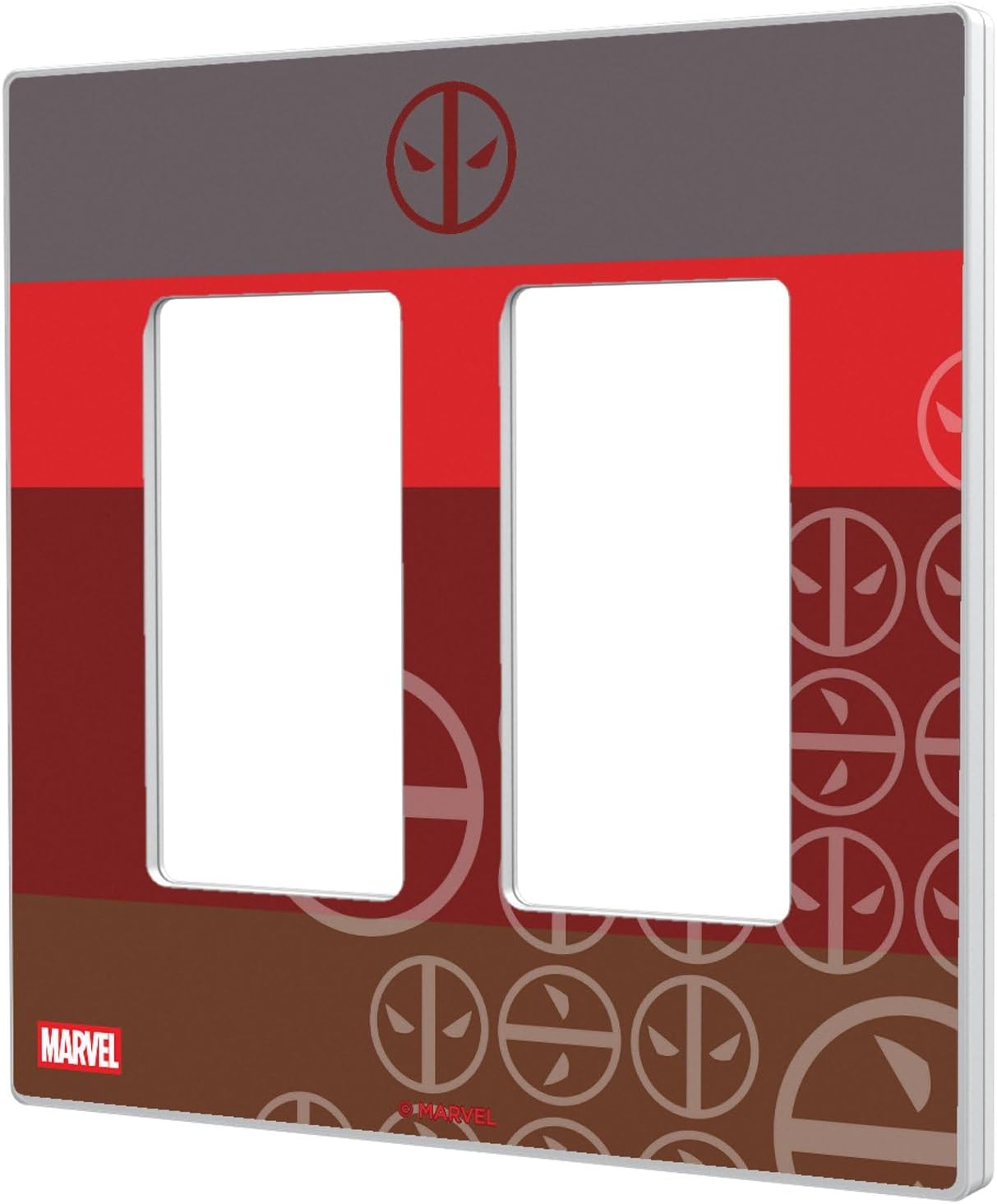 Marvel Deadpool Sigil Hidden-Screw Light Switch Plate for Double Rocker