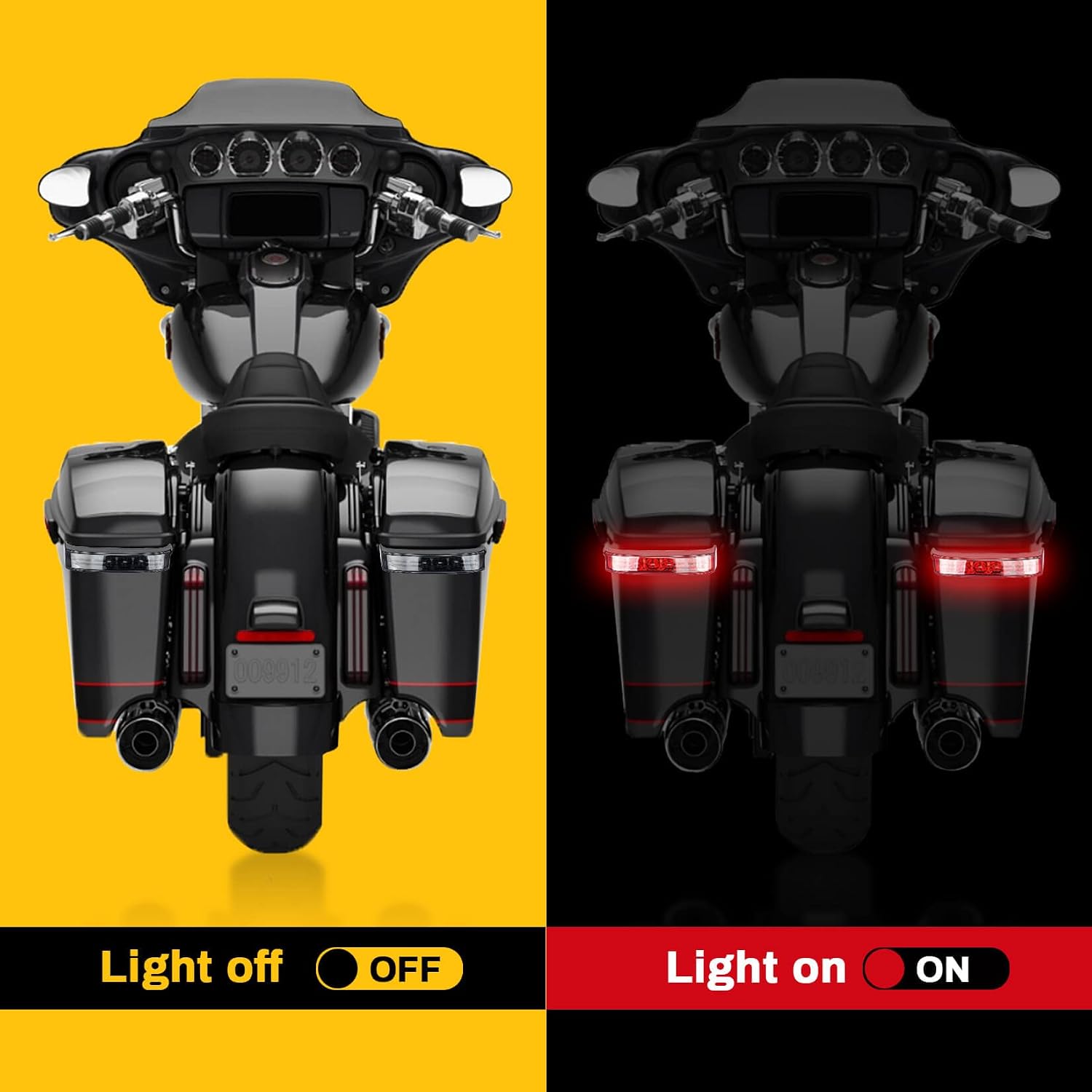 Saddlebag Housing Tail Run Brake Turn Light Lamp LED Len for Touring Street Road Glide CVO Electra Glide Ultra Classic Ultra Limited CVO 2014-2022 (Black Smoke)