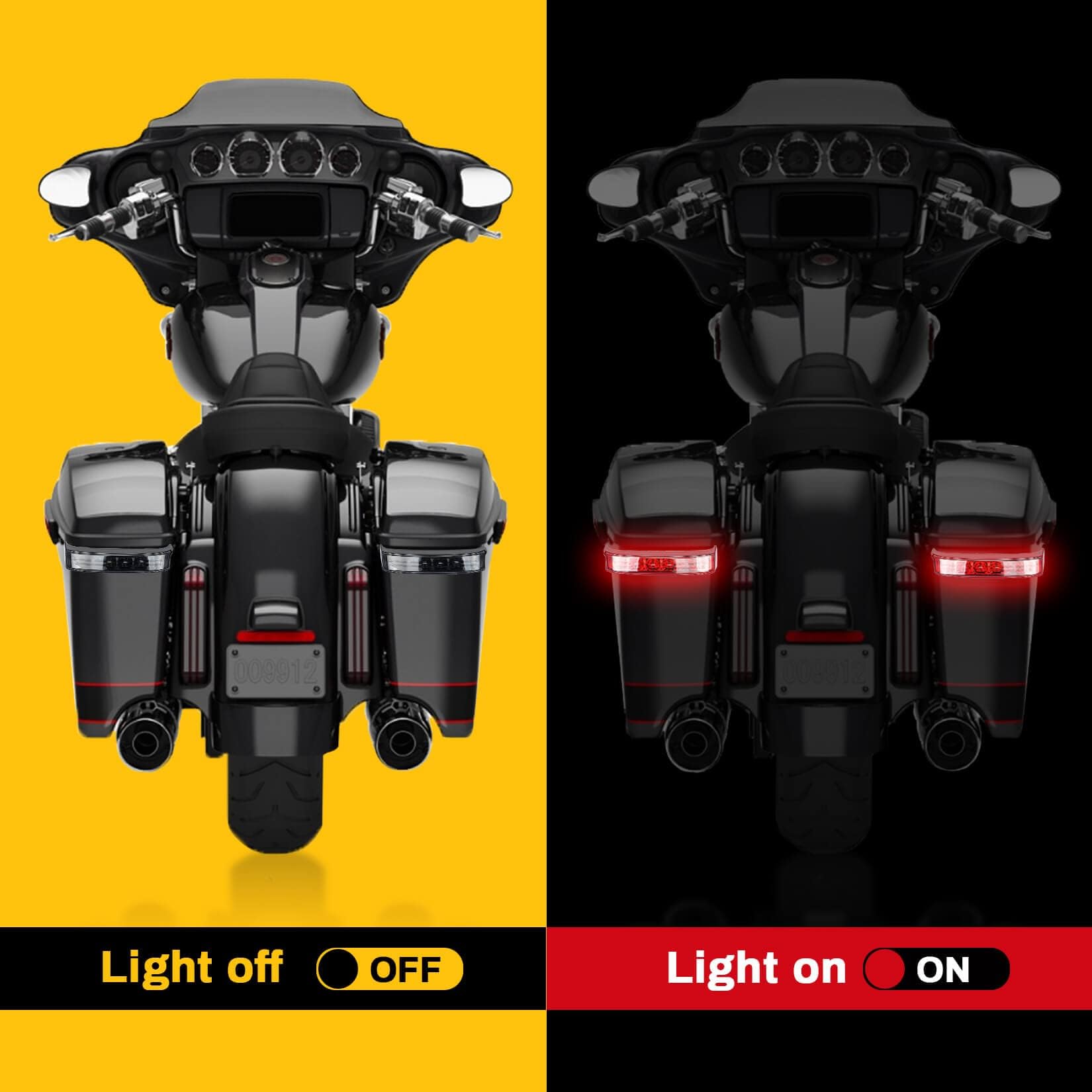 Saddlebag Housing Tail Run Brake Turn Light Lamp LED Len for Touring Street Road Glide CVO Electra Glide Ultra Classic Ultra Limited CVO 2014-2022 (Black Smoke)