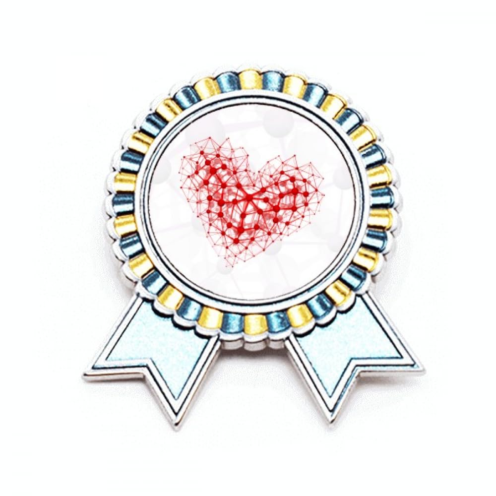 Broche rouge Atoc en métal de taille M avec illustration physique de structure - 4