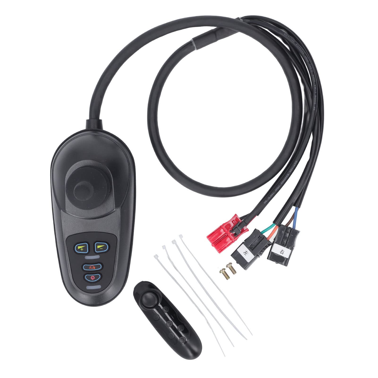 Controlador de Joystick para Silla de Ruedas Eléctrica Profesional Cepillado, Motores de CC de 50 a Y 24 V Aplicables con Conector de Freno Electromagnético, Accesorios Prácticos para Sillas de Ruedas