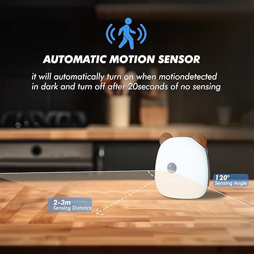 Miniatura 4 de G Keni Luz nocturna portátil con sensor de movimiento para baño e inodoro, luz pequeña para niños y adultos, funciona con batería LED recargable,
