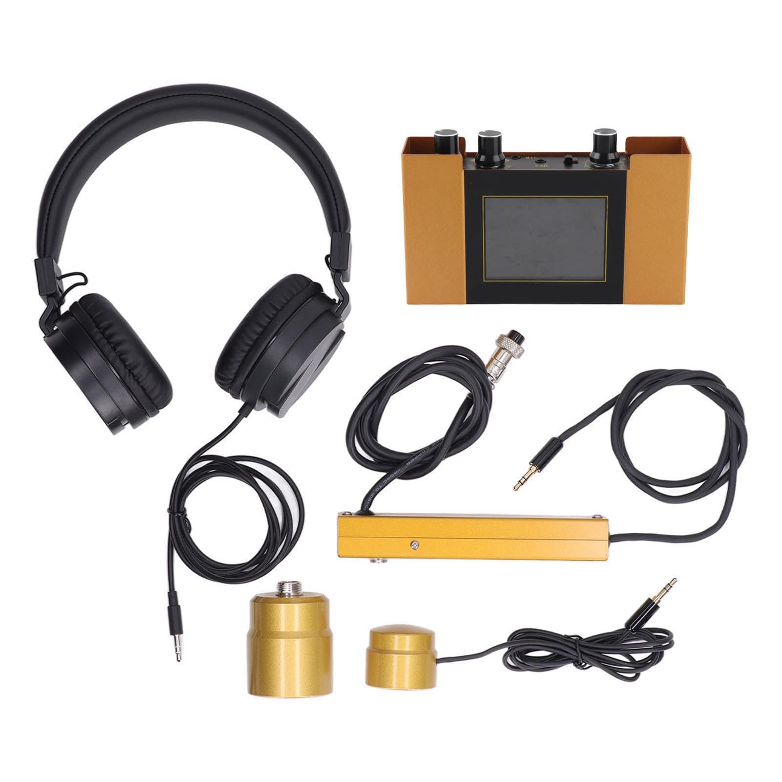 Sensor geófono eléctrico de fugas de agua para interiores y exteriores, con pantalla digital, auriculares y funda de transporte, adecuado para empresas de calefacción y plantas acuáticas