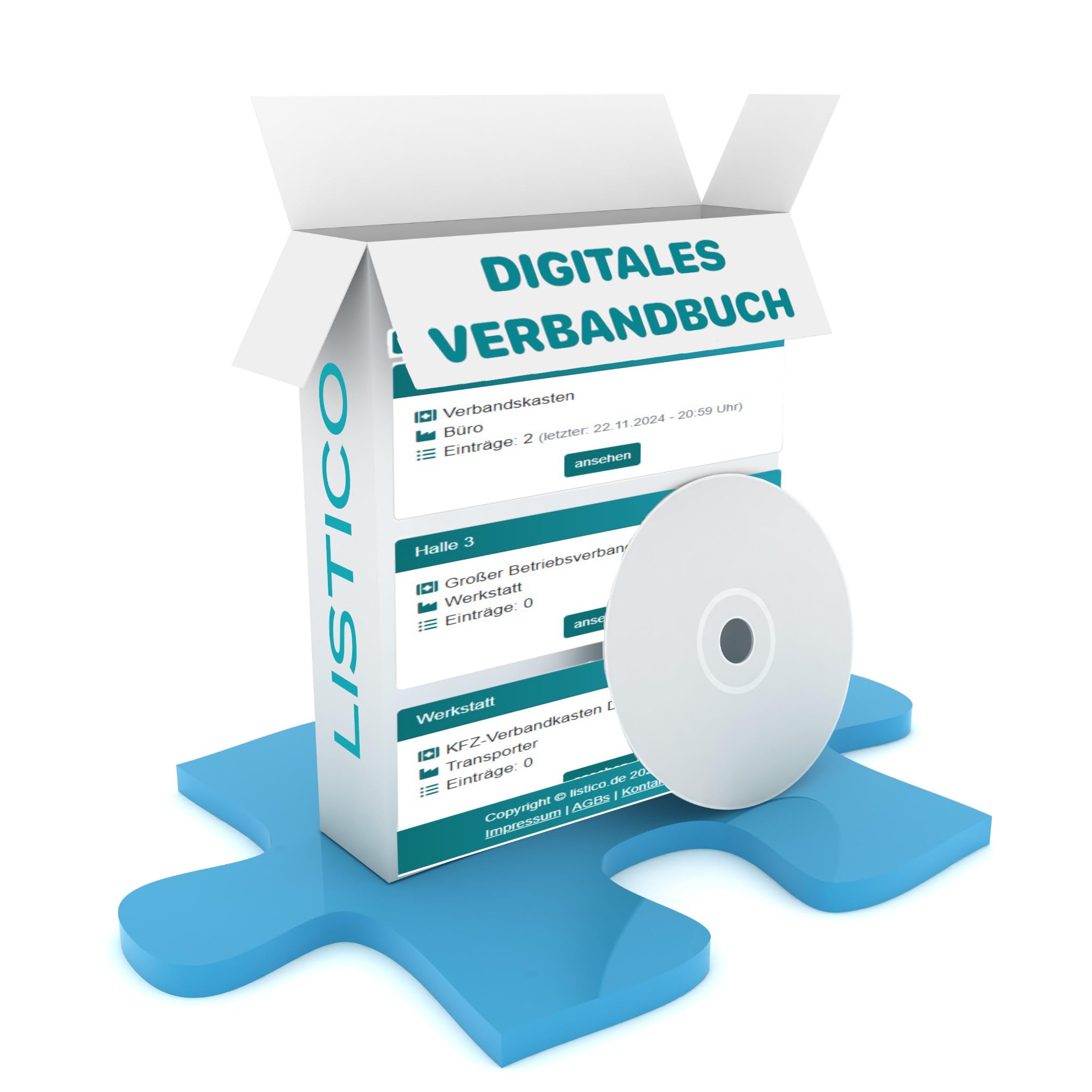 Digitales Verbandbuch für Betriebe als Web-App ✓ keine Installation, sofort loslegen ✓ DSGVO- und DGUV-konform ✓ Erste-Hilfe Dokumentation ohne Papierkram ✓ Überall abrufbar - Verbandsbuch Meldeblock