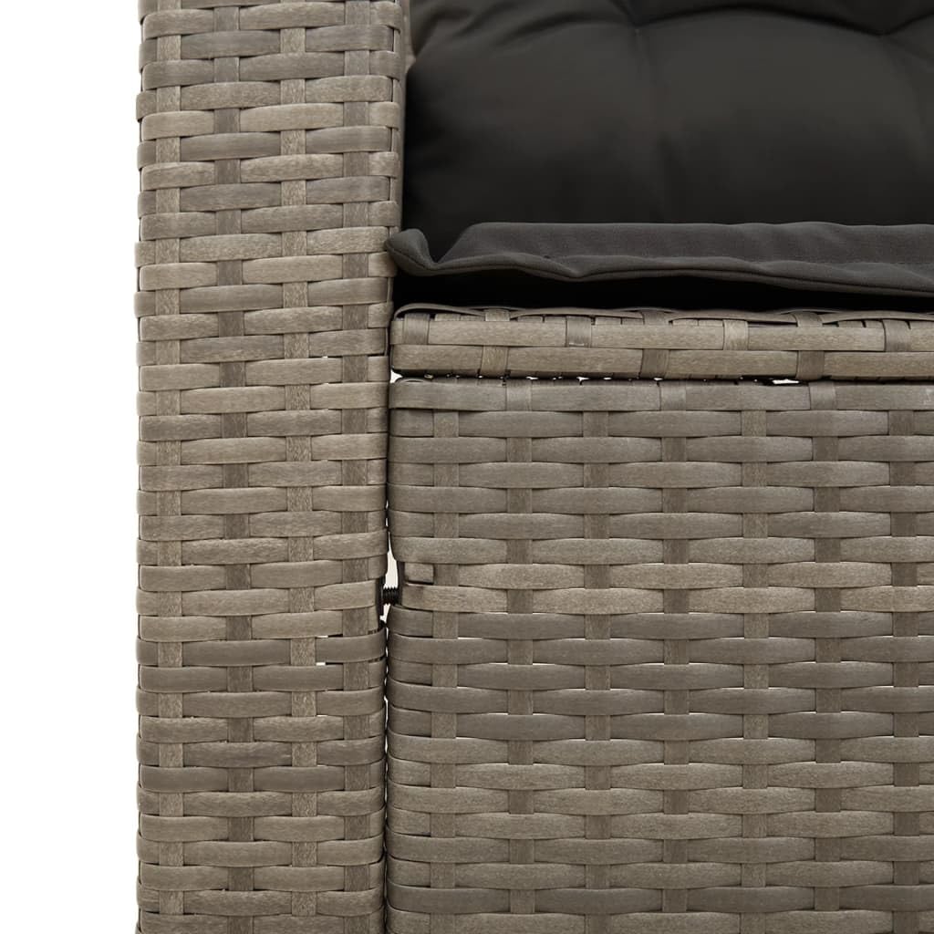 vidaXL Canapé de Jardin avec Coussins 3 Places, Siège de Patio, Meuble de Terrasse Balco Arrière-Cour Extérieur, Gris Résine Tressée