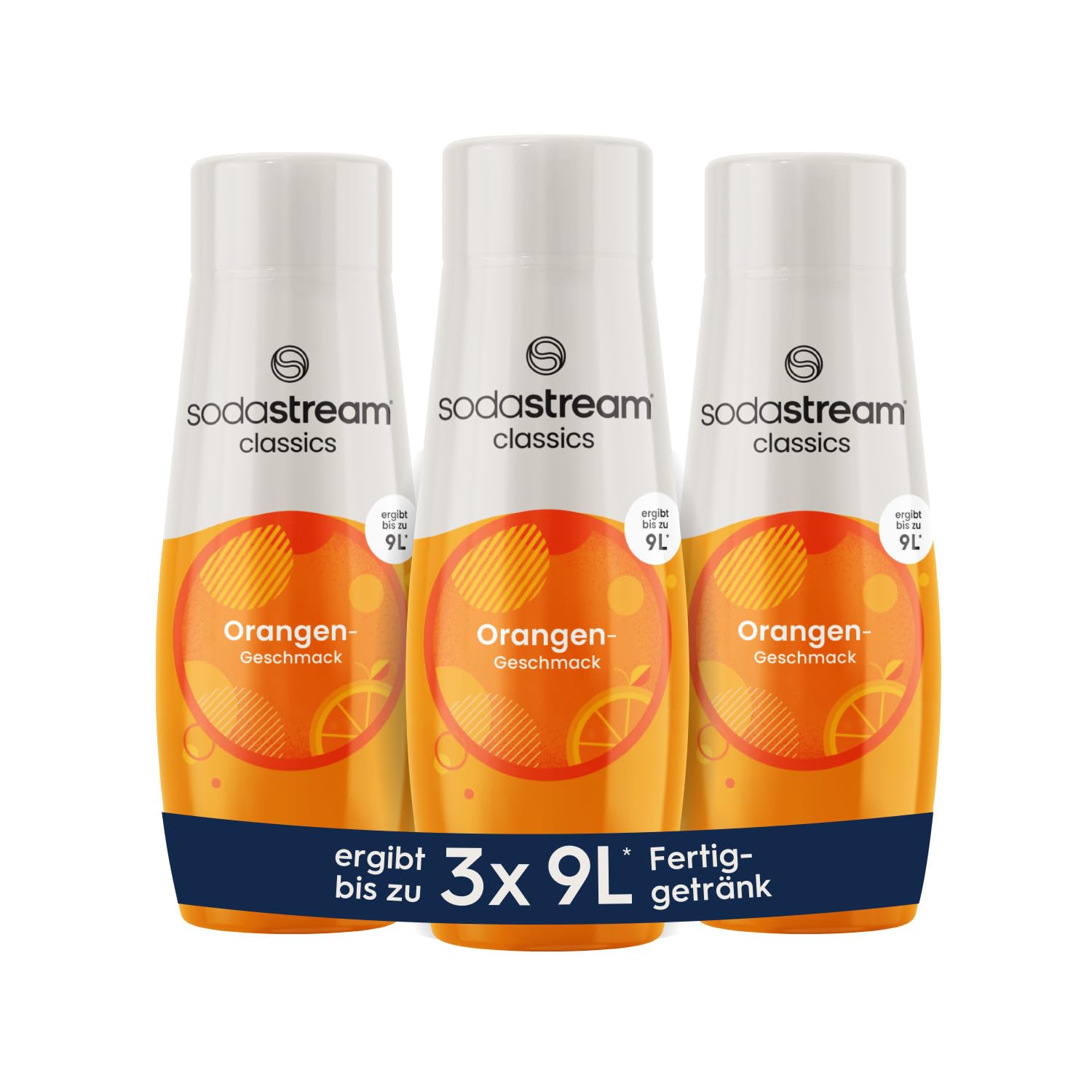 SodaStream Sirup 3x Orange, 1x Flasche ergibt 9 Liter Fertiggetränk, Sekundenschnell zubereitet und immer frisch, 3x 440 ml