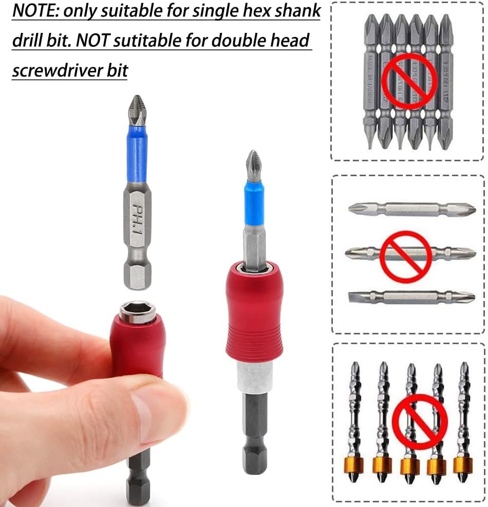 3pcs 1/4” Hex Shank Drill Bit Extension Set 2.4/6/12inch Length | Magnetic Screwdriver Drill Bits Holder Bar Chuck Adapter Screw Driver Drill Bit Extender