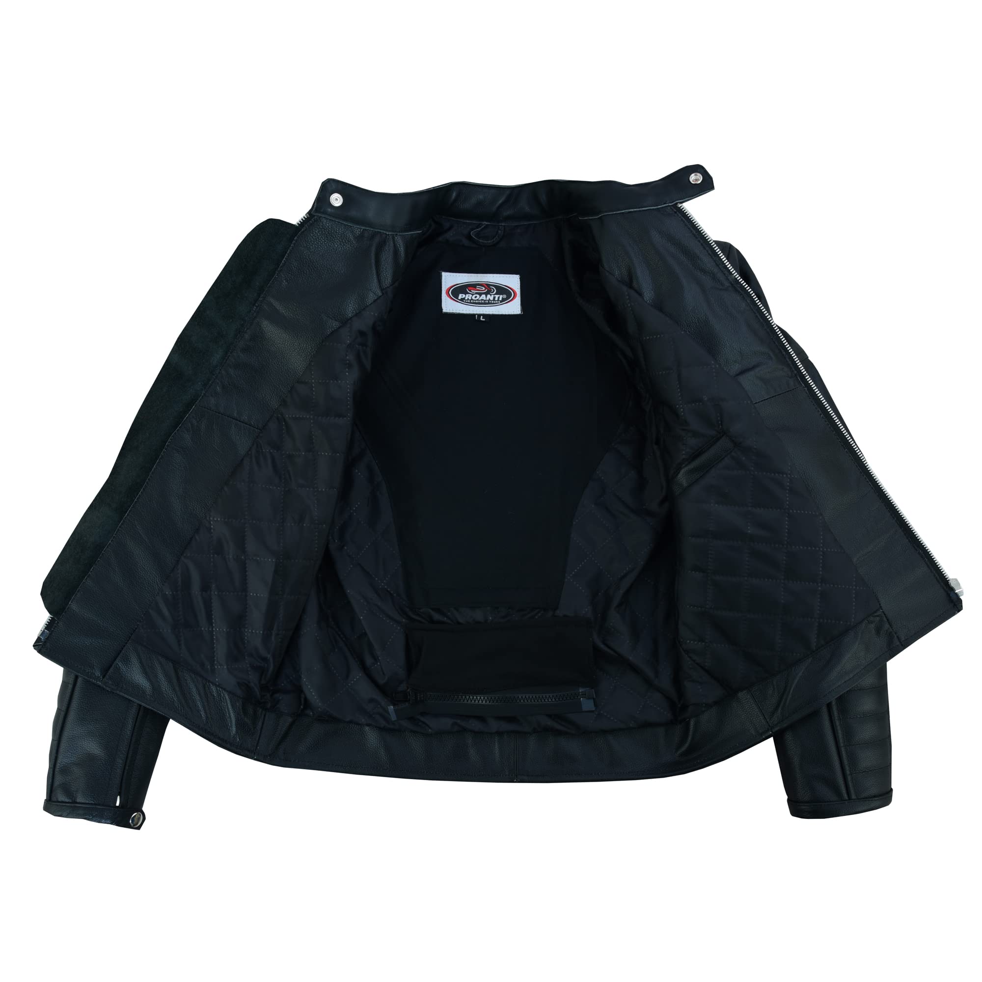 PROANTI Skórzana kurtka motocyklowa, elegancka kurtka motocyklowa, Chopper