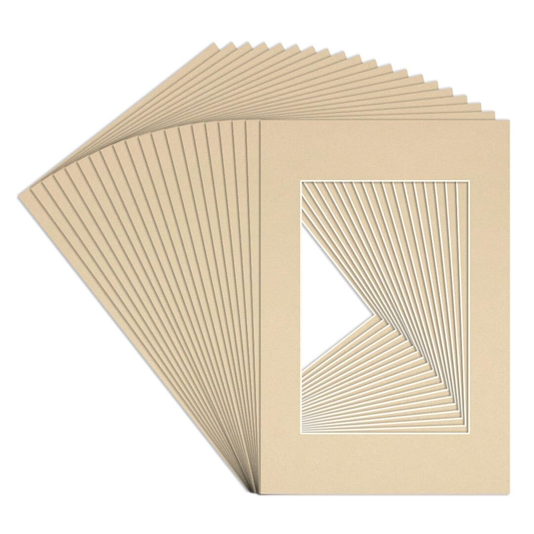 Procut Global 90x60cm Ivory Picture Mounts to Fit 60x40cm Aperture - Precision Cut Cardboard Photo Mount - Ideal for Frames, Prints, Artwork & Certificates - Sizes & Colours Available - 20 Pack