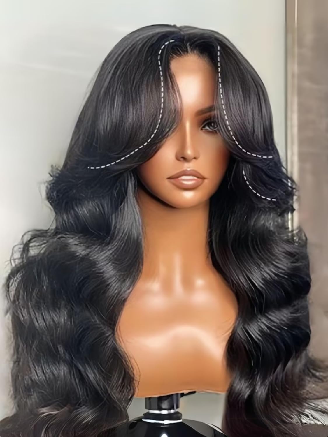 UNICE Real Scalp Glueless Wig Human Hair 13x4 Invisible HD Lace Front Wigs Loose Wave Face Framing Curtain