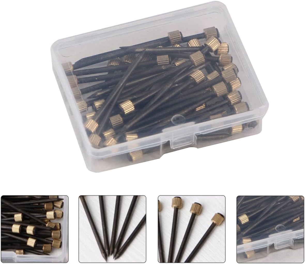 Boxed Copper Head Nails for Photo Frames 50Pcs Double-Headed Picture Hooks for DIY Crafts and Wall Hanging Heavy Duty Frame Fixing Nails