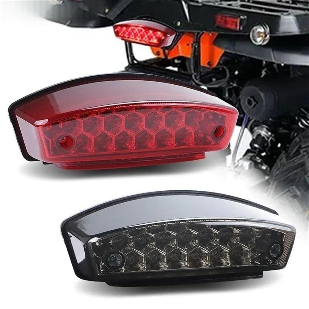 Moto Faro Anteriore Fanale posteriore a LED per moto rosso + bianco Targa per corsa Lampada freno fanale universale per ATV UTV per Chopper