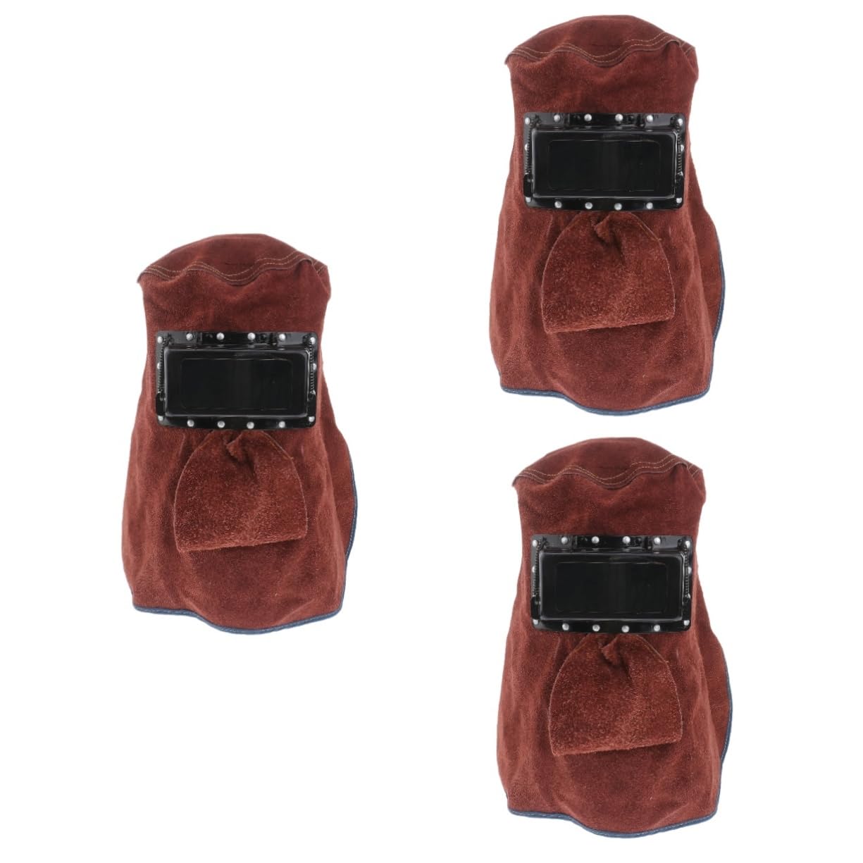 Mipcase 3 Pcs Professional Welding Helmet Face Mask Heat Resistant Cowhide Hat for Welder Safety High-temp Protective Face Cover
