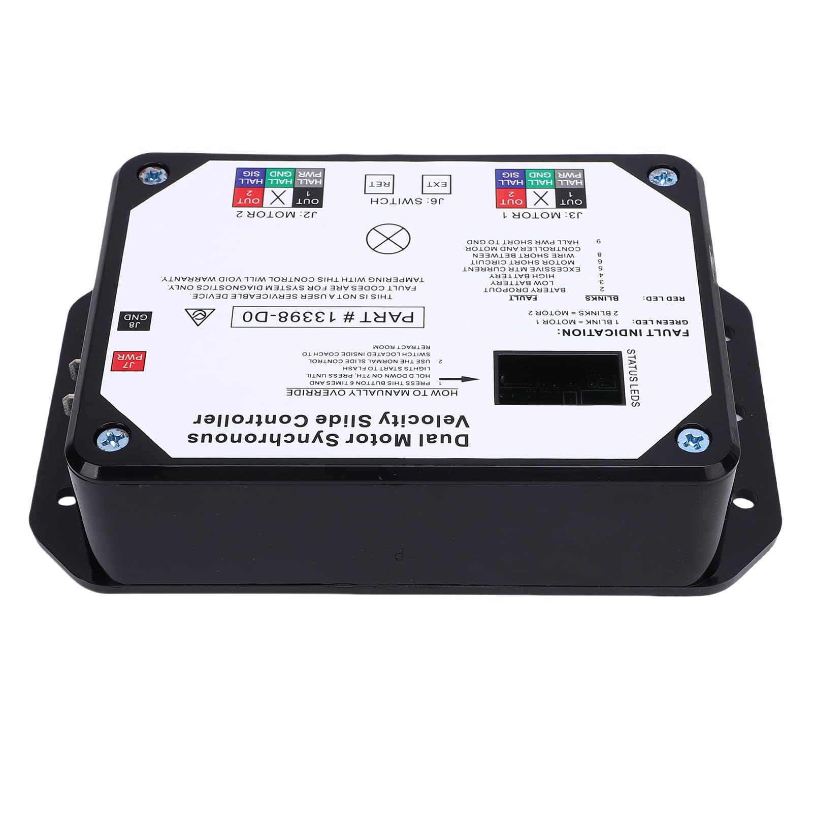 CHICIRIS Controller di Scorrimento per Motore Sincrono, Controller di velocità Sincrona a Doppio Motore ABS 13398 D0, Ingresso Sostitutivo Diretto per Lippert RV con Scorrimento a Parete