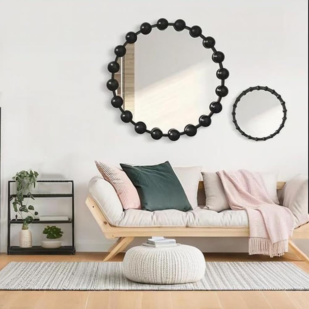 Okrągłe Czarne Lustra 50/60/70/80 cm Okrągłe Lustra ścienne Toaletki